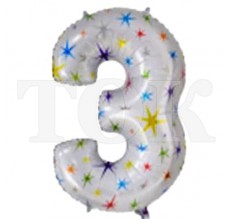 Цифра Зірочки 3 Фігура Фольга Цифра Зірочки 3 Фігура Фольга